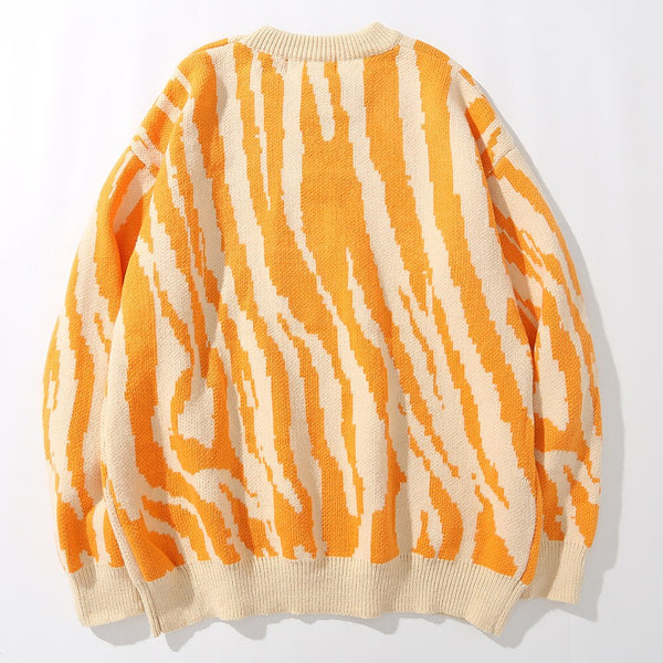 "Orange Wave" Graphic Unisex Streetwear Vintage Women Men Y2K Sweater