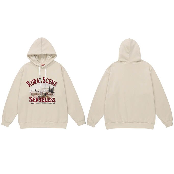 "Rural Sense" Graphic Unisex Streetwear Vintage Women Men Y2K Hoodie