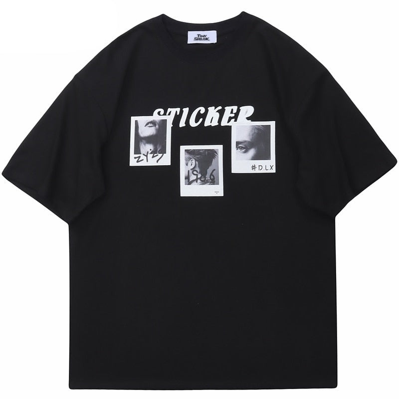 "Sticker" Graphic Unisex Streetwear Vintage Women Men Y2K T-Shirt