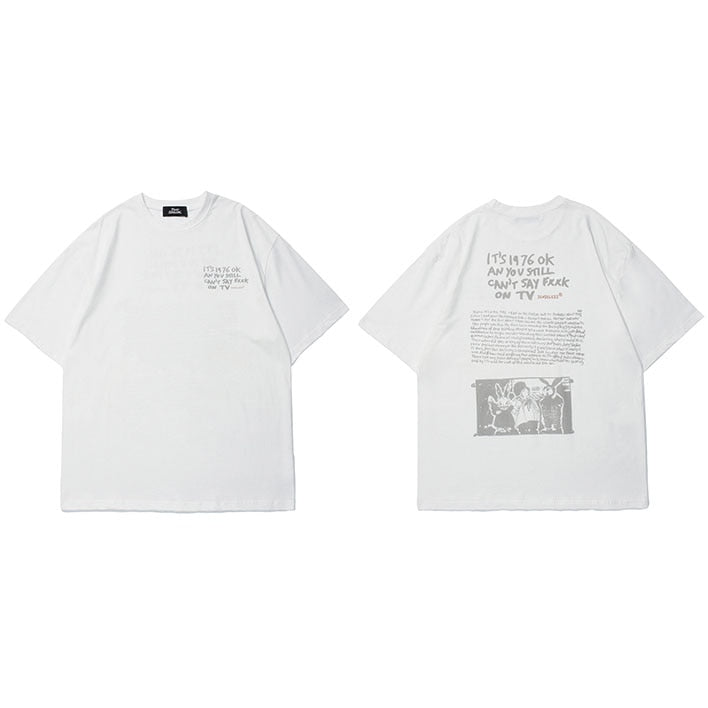 "Retro TV" Graphic Unisex Streetwear Vintage Women Men Y2K T-Shirt