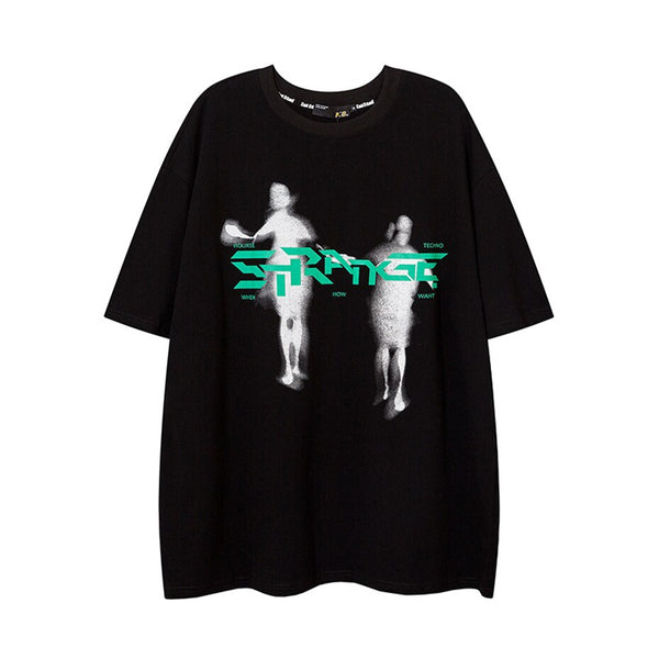 "Twin Ghost" Graphic Unisex Streetwear Vintage Women Men Y2K T-Shirt