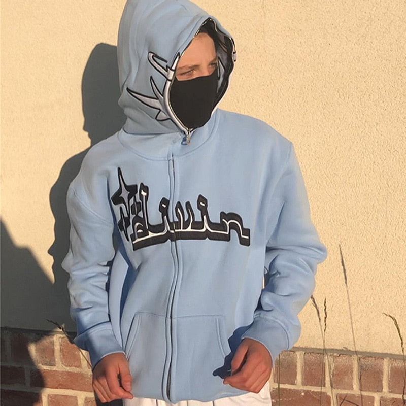 Dark gothic hoodie with retro Y2K spirit, heavyweight feel and durable stitching, a versatile piece for skate, alt, and urban outfits all season.