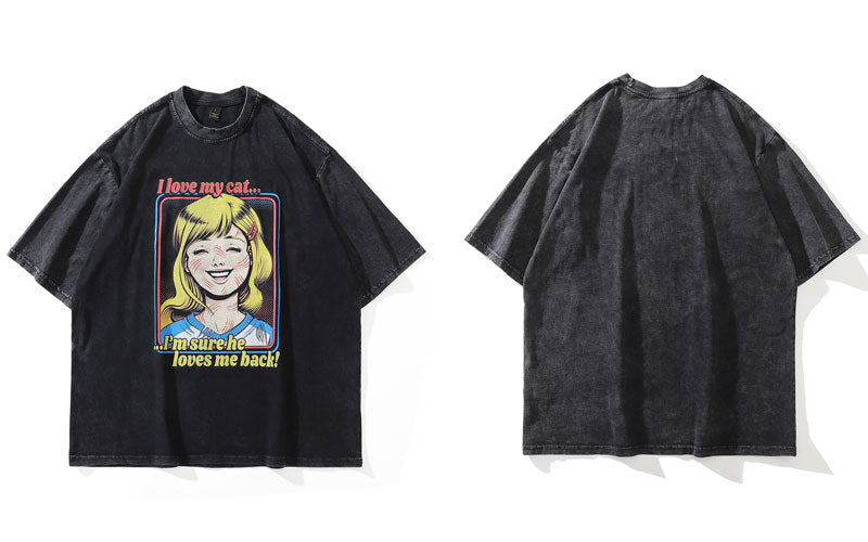 "No Love" Graphic Unisex Streetwear Vintage Women Men Y2K T-Shirt