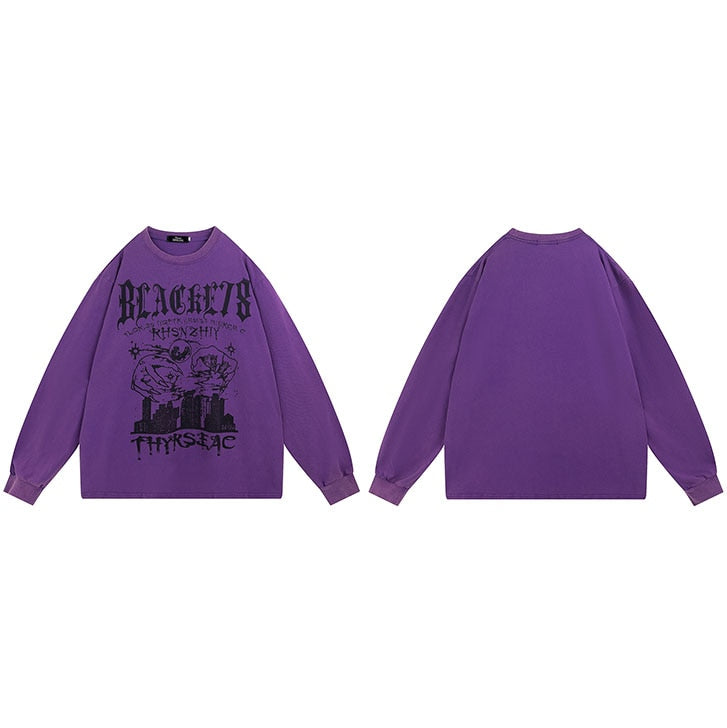 "No Regrets" Graphic Unisex Streetwear Vintage Women Men Y2K Sweatshirt