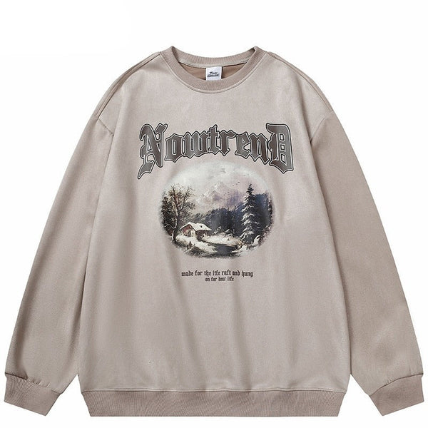 "Natural Surface" Graphic Unisex Streetwear Vintage Women Men Y2K Sweatshirt