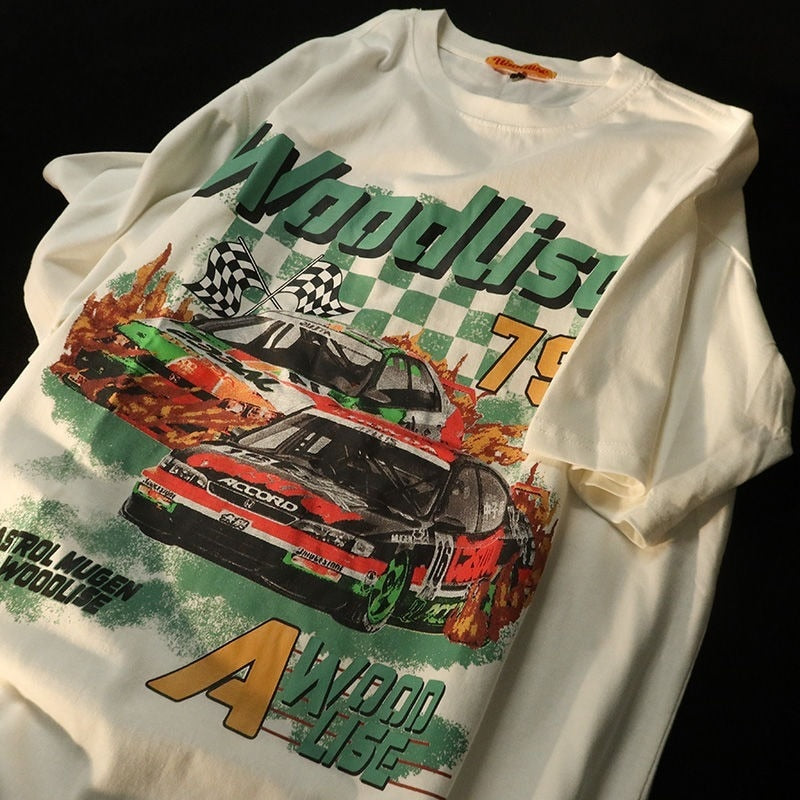 "Vintage Race Track" Graphic Unisex Streetwear Vintage Women Men Y2K T-Shirt