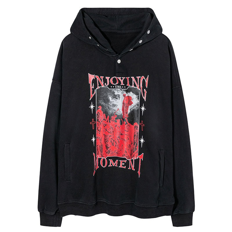 "Enjoying The Moment" Unisex Men Women Streetwear Graphic Hoodie