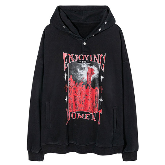"Enjoying The Moment" Unisex Men Women Streetwear Graphic Hoodie