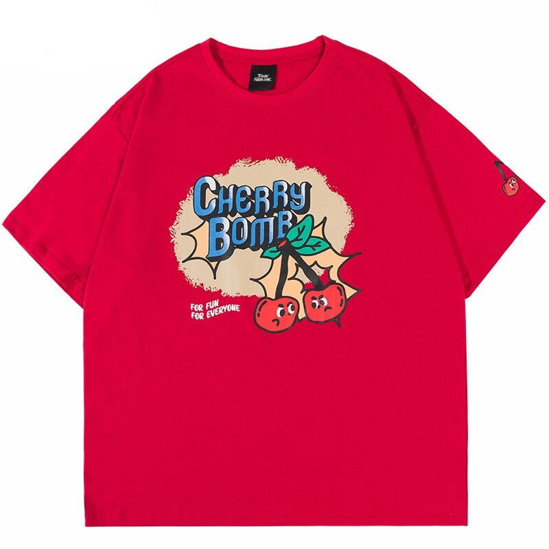 "Cherry Bomb" Unisex Men Women Streetwear Graphic T-Shirt