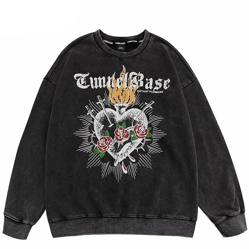 "Stabbed Heart" Unisex Men Women Streetwear Graphic Sweater