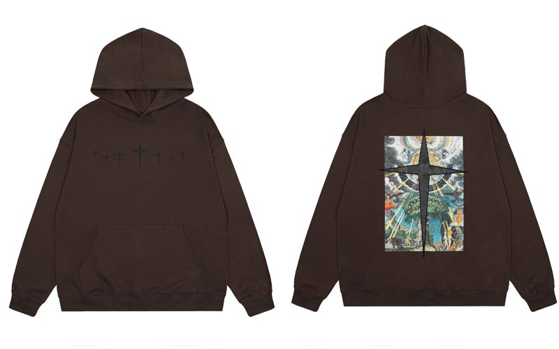 "Black Cross" Unisex Men Women Streetwear Graphic Hoodie