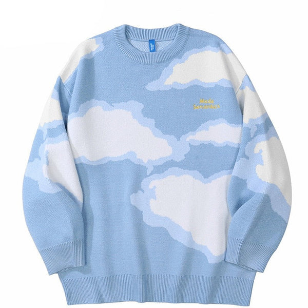 "Cloudy Days" Unisex Men Women Streetwear Graphic Sweater