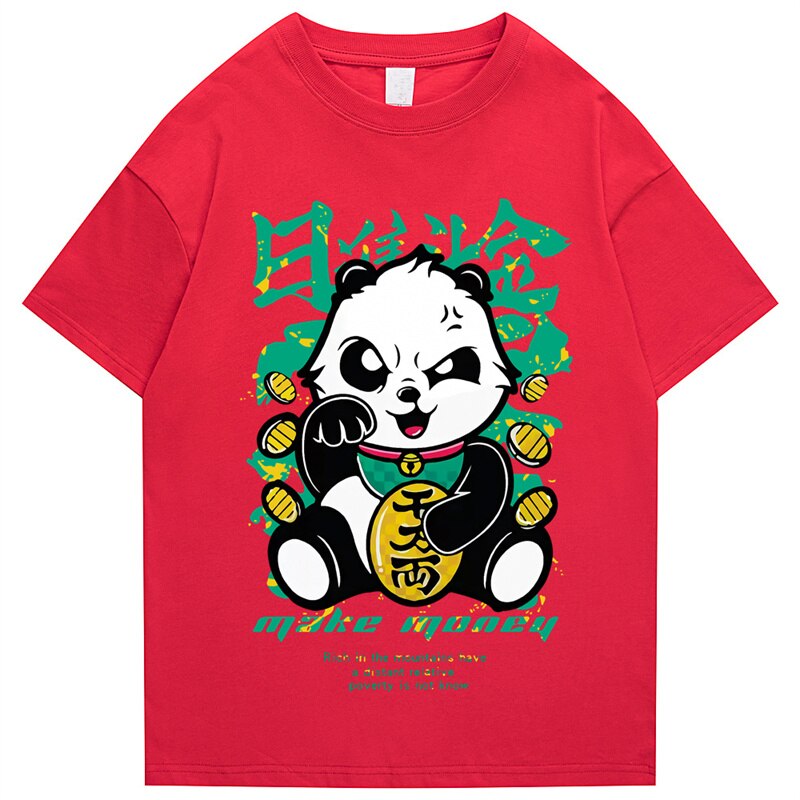 "Rich Panda” Graphic Unisex Streetwear Vintage Women Men Y2K T-Shirt