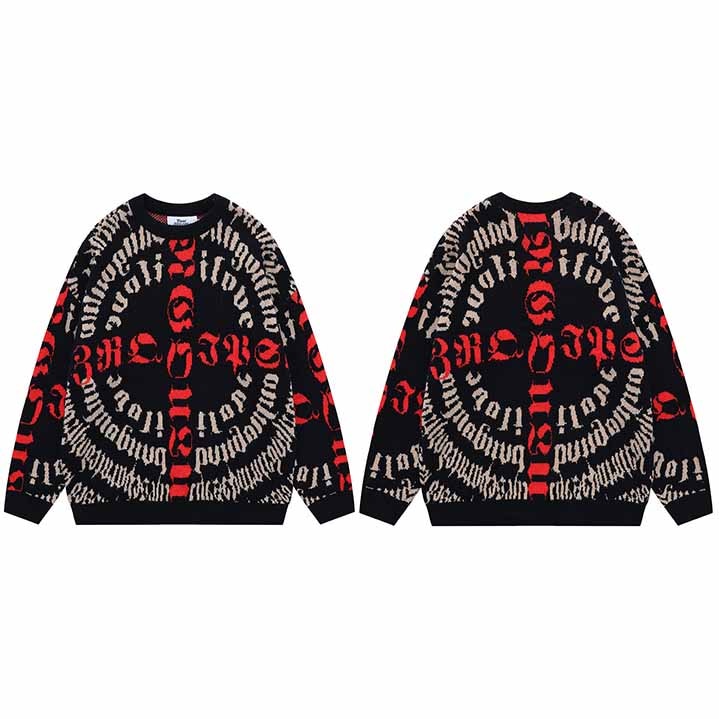 "Triple 9" Graphic Unisex Streetwear Vintage Women Men Y2K Sweater