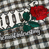 "Plaid Rose" Graphic Unisex Streetwear Vintage Women Men Y2K Shirt