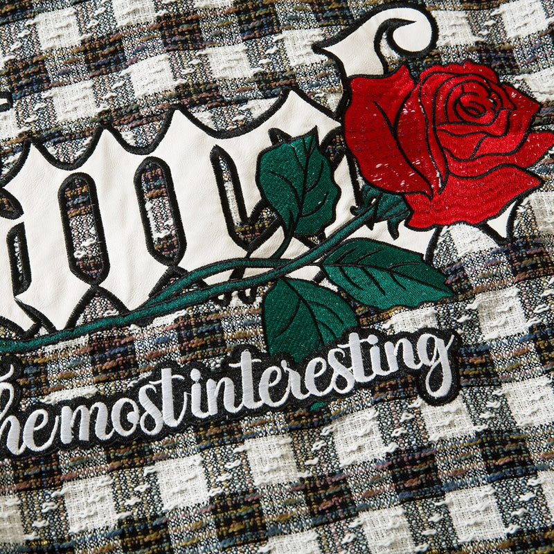 "Plaid Rose" Graphic Unisex Streetwear Vintage Women Men Y2K Shirt