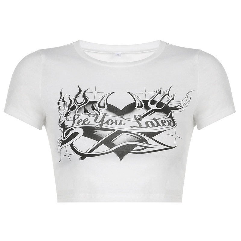 "No Inception" Graphic Unisex Streetwear Women Men Y2K Gothic Fashion Vintage T-Shirt