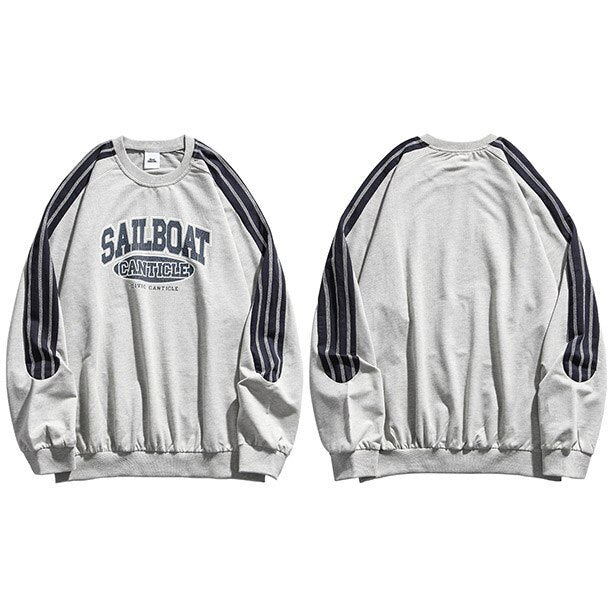 "On The Sail Boat" Graphic Unisex Streetwear Vintage Women Men Y2K Sweatshirt