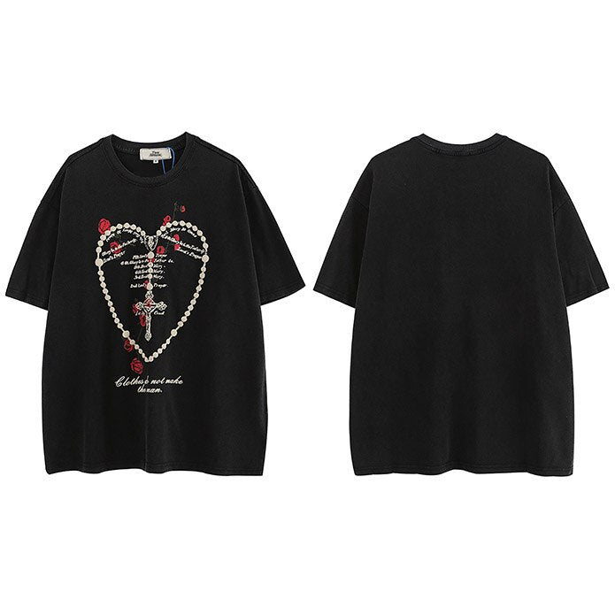 "Heart Chained" Graphic Unisex Streetwear Vintage Women Men Y2K T-Shirt
