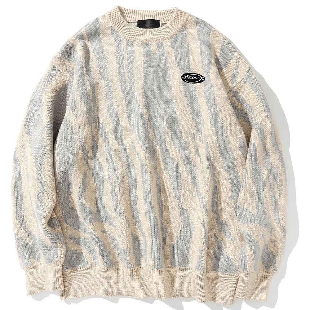 "Orange Wave" Graphic Unisex Streetwear Vintage Women Men Y2K Sweater