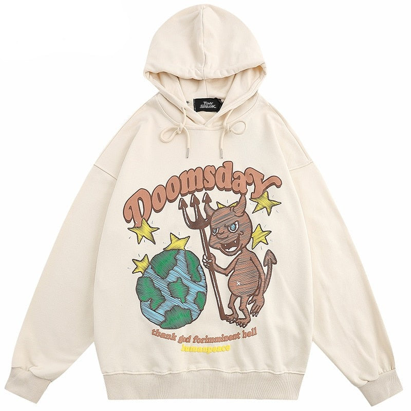 "Rock and Roll" Graphic Unisex Streetwear Vintage Women Men Y2K Hoodie