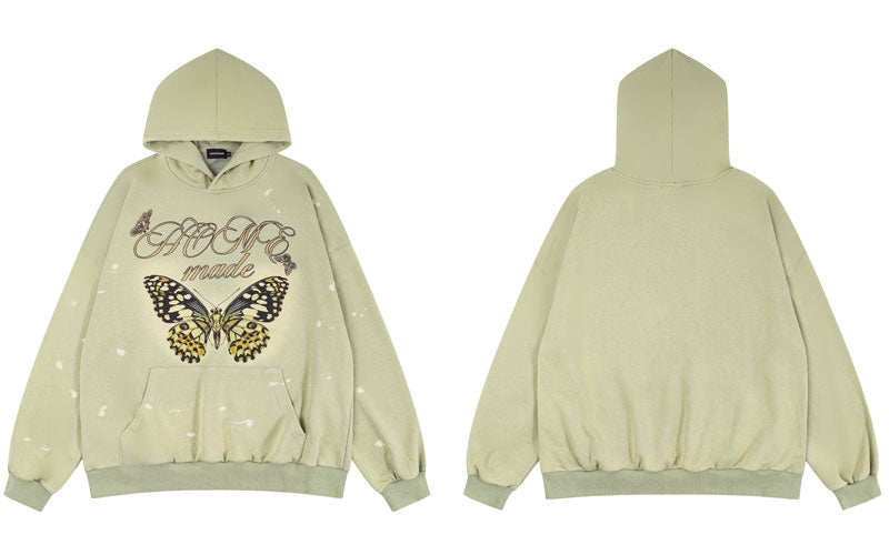 "Golden Butterfly" Graphic Unisex Streetwear Women Men Y2K Hoodie