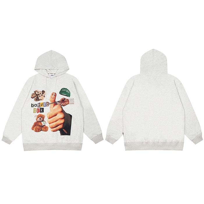 "Thumbs Up" Graphic Unisex Streetwear Vintage Women Men Y2K Hoodie