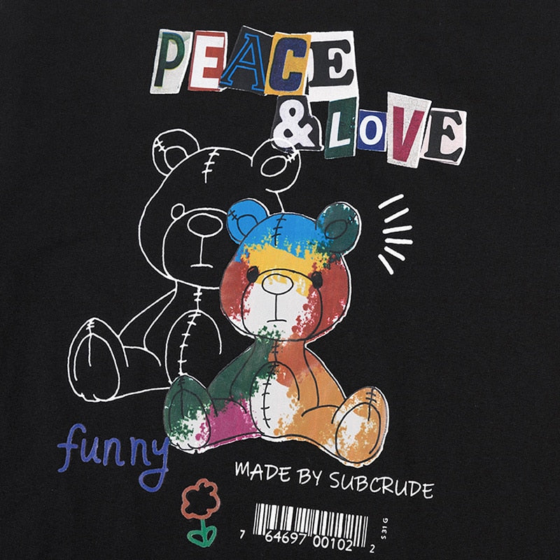 "Peace and Love" Graphic Unisex Streetwear Vintage Women Men Y2K T-Shirt