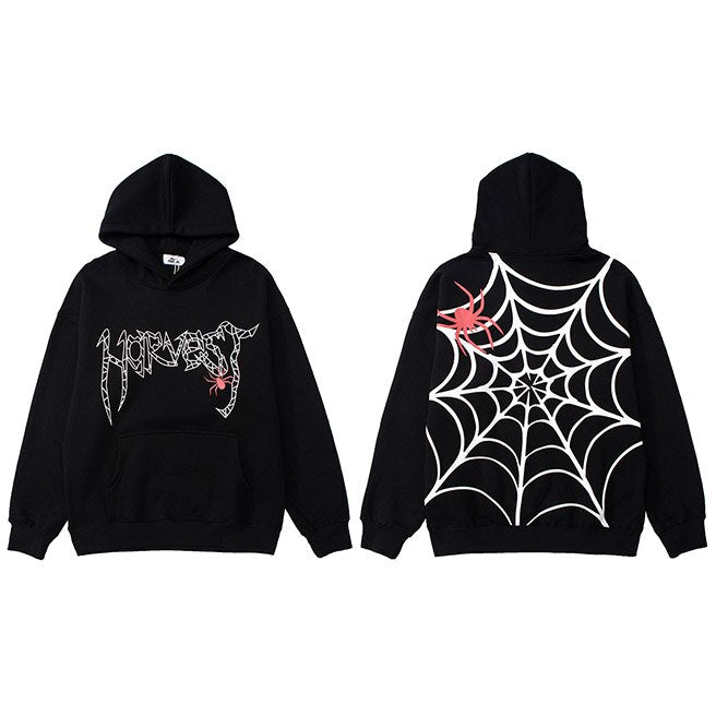 "Spider Web" Graphic Unisex Streetwear Vintage Women Men Y2K Hoodie
