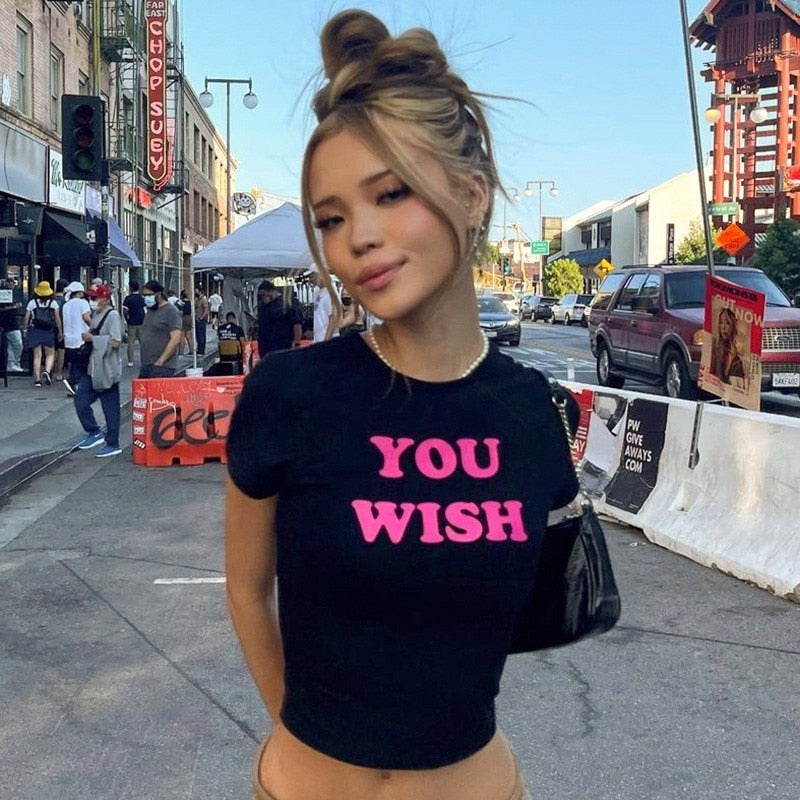 "Take A Wish" Graphic Unisex Streetwear Vintage Women Men Y2K T-Shirt