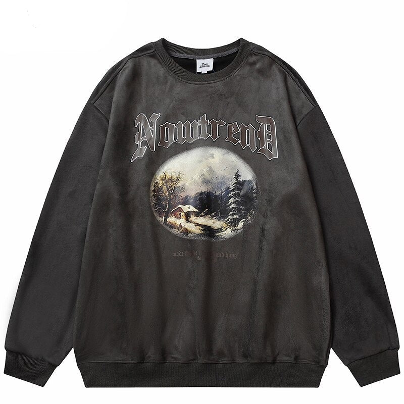 "Natural Surface" Graphic Unisex Streetwear Vintage Women Men Y2K Sweatshirt