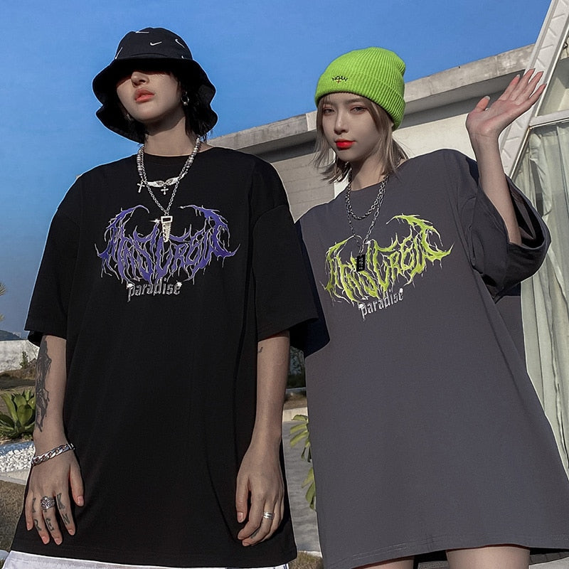 "Paradise" Graphic Unisex Streetwear Vintage Women Men Y2K T-Shirt