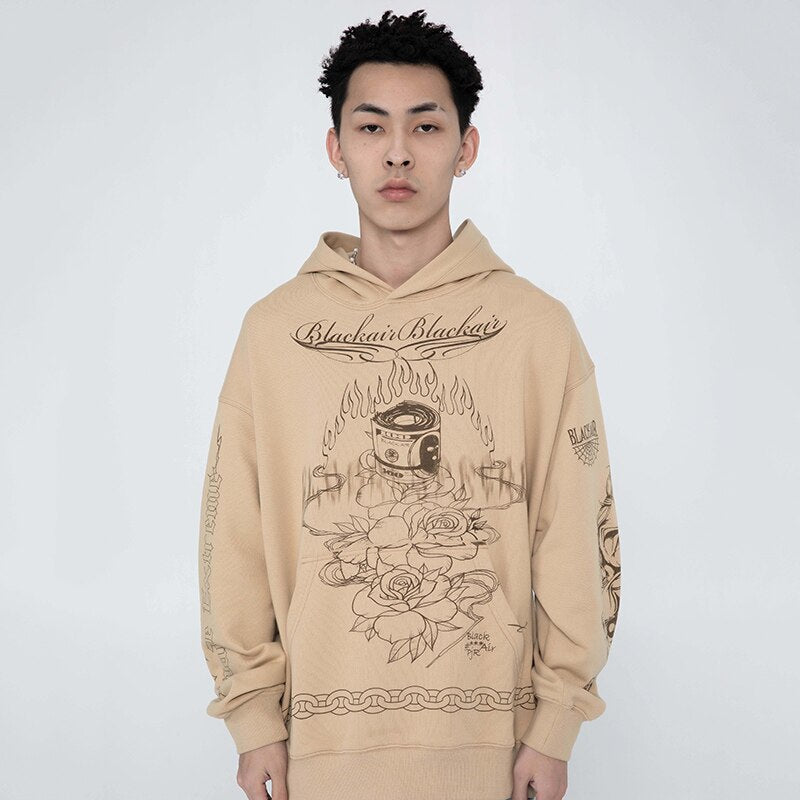 "Chain On Fire" Unisex Men Women Streetwear Graphic Hoodie