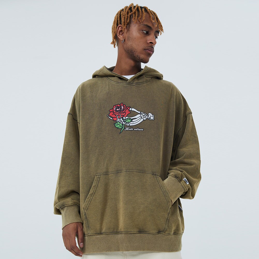 "One Rose" Graphic Unisex Streetwear Vintage Women Men Y2K Hoodie
