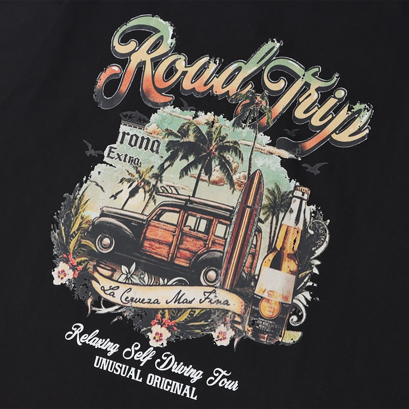 "Road Trip" Graphic Unisex Streetwear Vintage Women Men Y2K T-Shirt