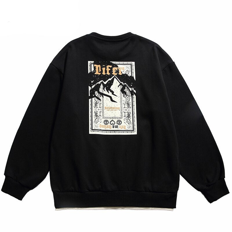 "Mountain Climb" Graphic Unisex Streetwear Vintage Women Men Y2K Sweatshirt
