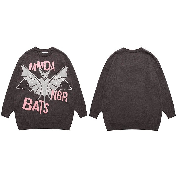 "Bat Wings" Graphic Unisex Streetwear Vintage Women Men Y2K Sweater
