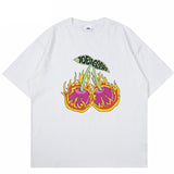 "Cherry Flame" Unisex Men Women Streetwear Graphic T-Shirt