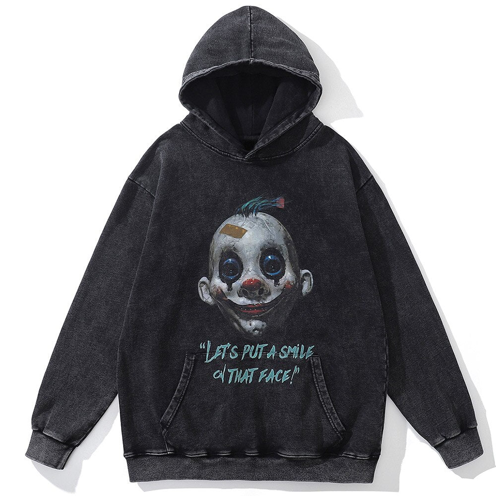 "Clown Face" Unisex Men Women Streetwear Graphic Hoodie