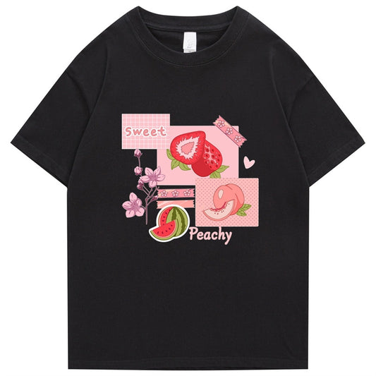 Anime‑inspired oversized t-shirt with Japanese street fashion cues, bold graphic art and clean finish, ideal for urban layering and statement street style. Color: White Size: S.