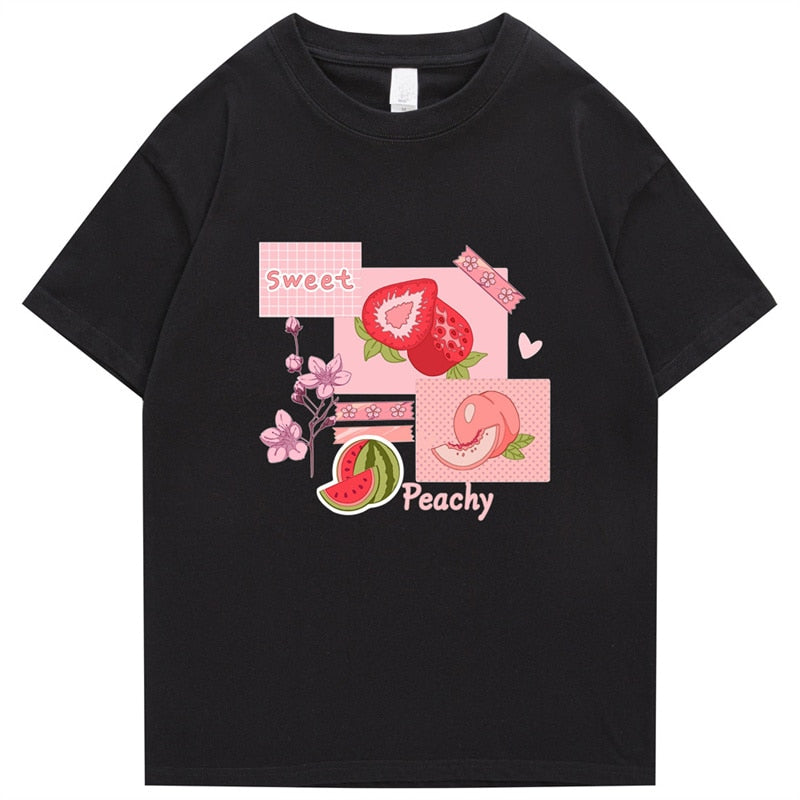 "Sliced Fruit" Graphic Unisex Streetwear Vintage Women Men Y2K T-Shirt