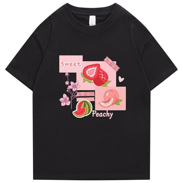 "Peachy" Graphic Unisex Streetwear Vintage Women Men Y2K T-Shirt