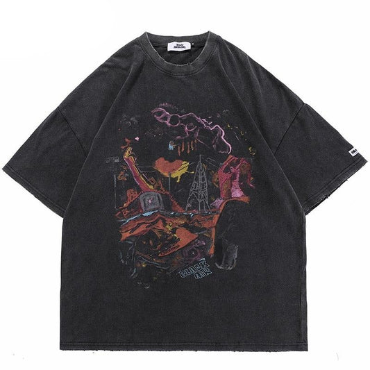 "Wonderland" Graphic Unisex Streetwear Vintage Women Men Y2K T-Shirt