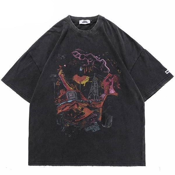 "Wonderland" Graphic Unisex Streetwear Vintage Women Men Y2K T-Shirt