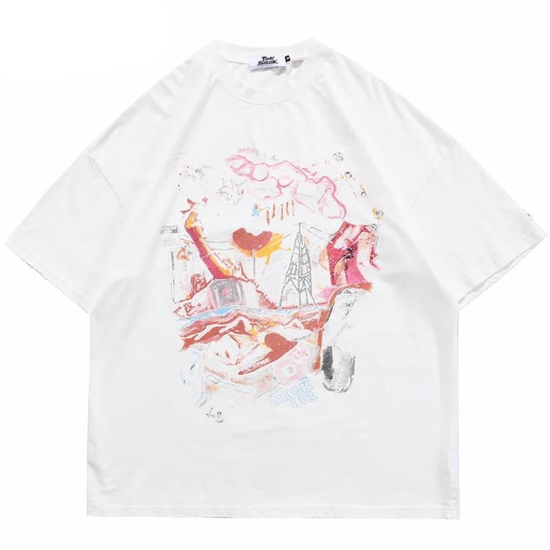 "Wonderland" Graphic Unisex Streetwear Vintage Women Men Y2K T-Shirt