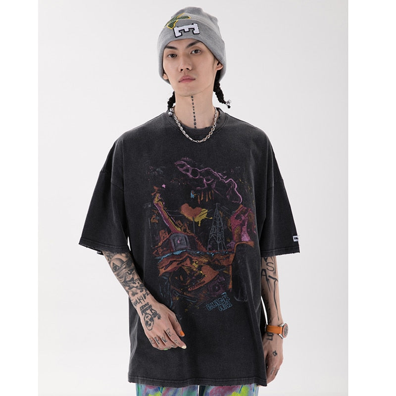 "Wonderland" Graphic Unisex Streetwear Vintage Women Men Y2K T-Shirt