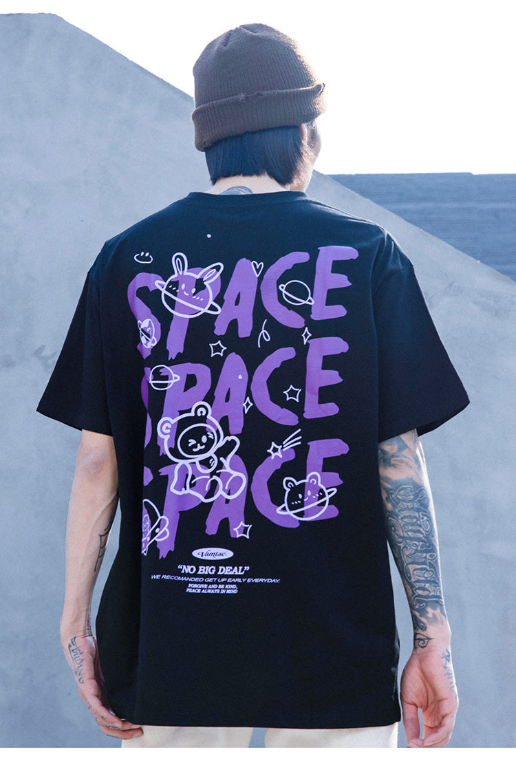 "Spaceman" Graphic Unisex Streetwear Vintage Women Men Y2K T-Shirt