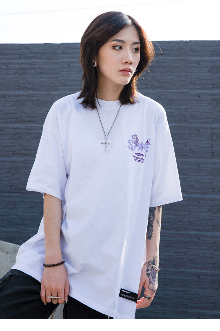 "Spaceman" Graphic Unisex Streetwear Vintage Women Men Y2K T-Shirt