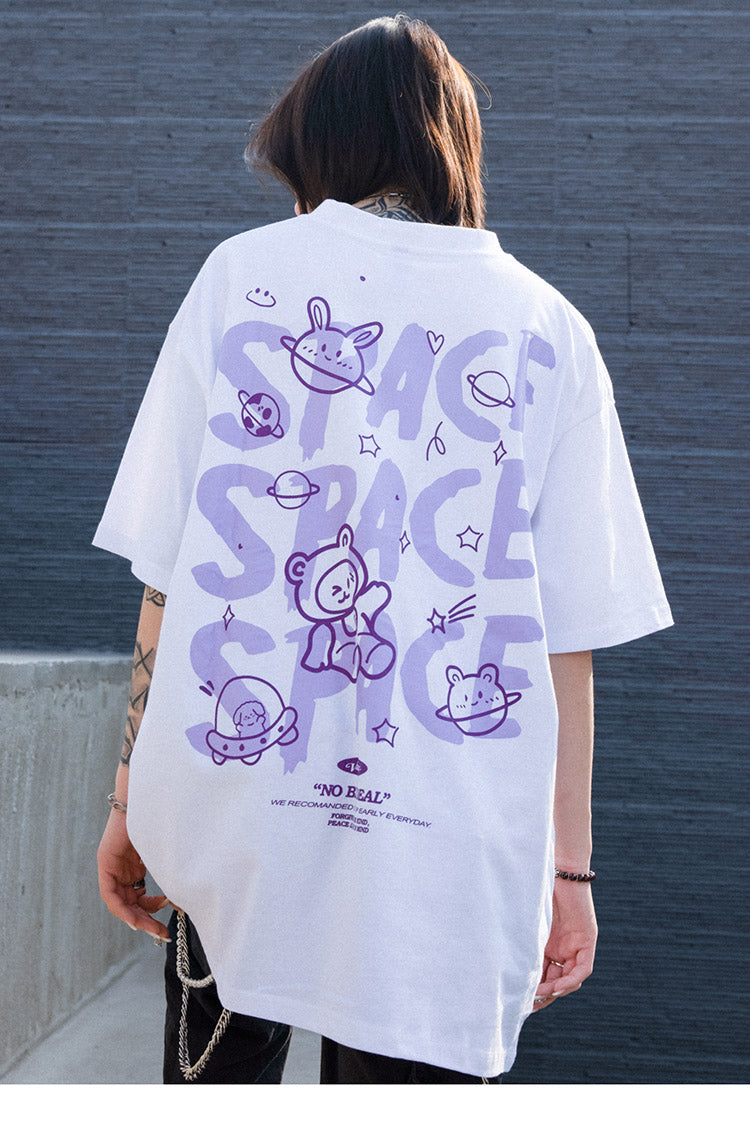 "Spaceman" Graphic Unisex Streetwear Vintage Women Men Y2K T-Shirt