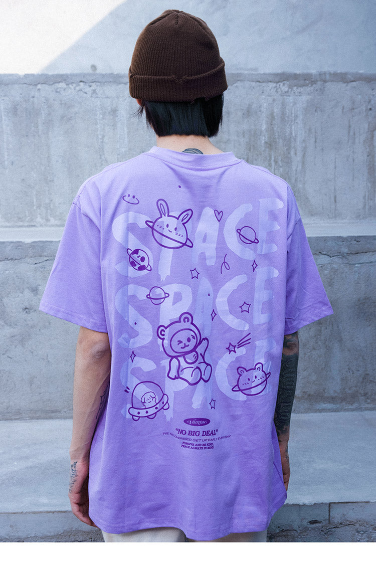 "Spaceman" Graphic Unisex Streetwear Vintage Women Men Y2K T-Shirt